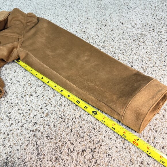 INDUSTRY Camel Women's Faux Suede Puff Sleeve Jacket NWT L - Picture 7 of 11